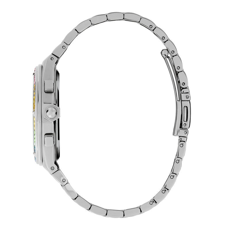 Olivia Burton 38mm Hexa Multi-Function Rainbow & Silver Bracelet Watch