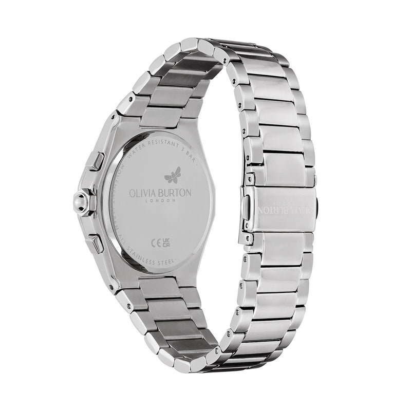 Olivia Burton 38mm Hexa Multi-Function Rainbow & Silver Bracelet Watch