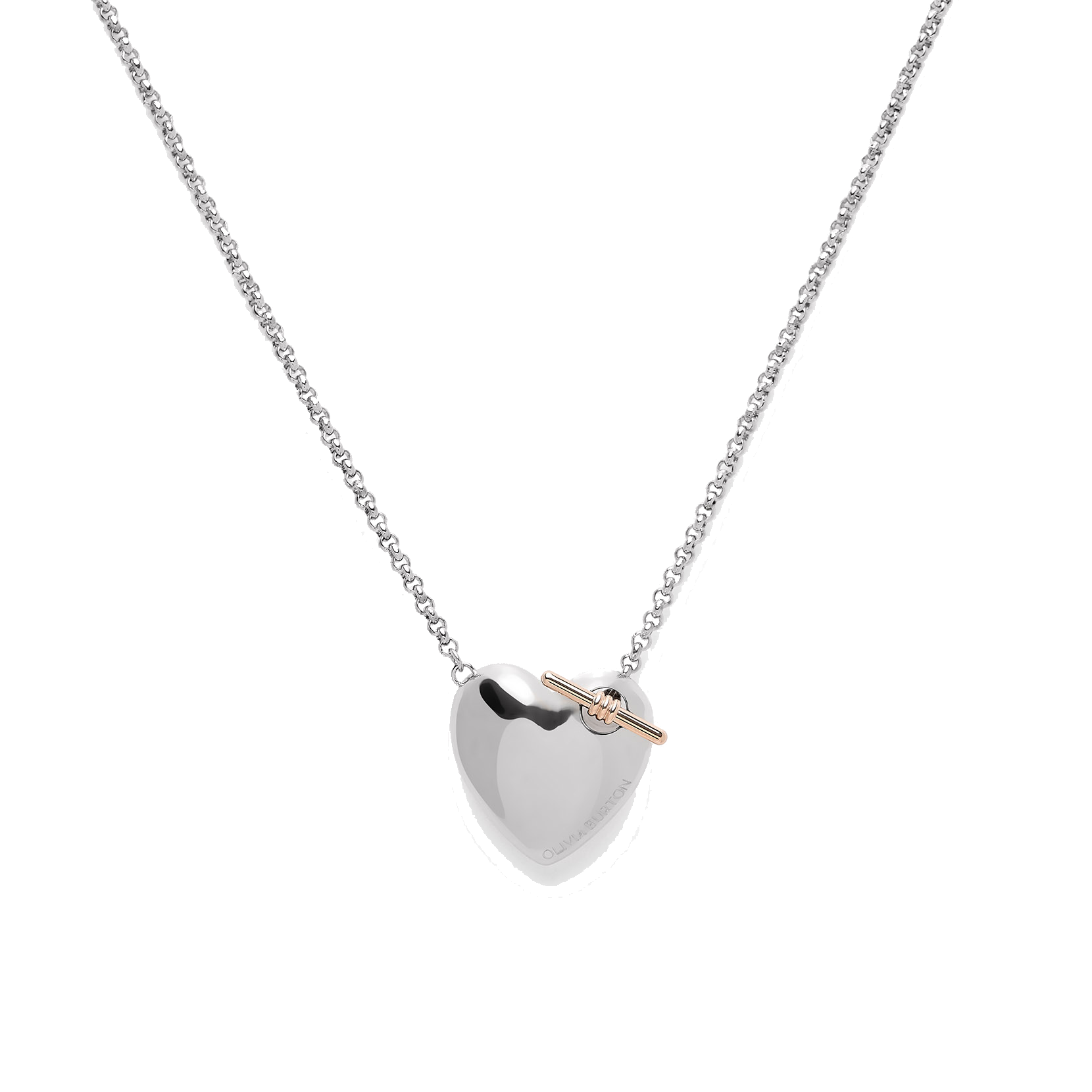 Olivia burton top silver interlink necklace