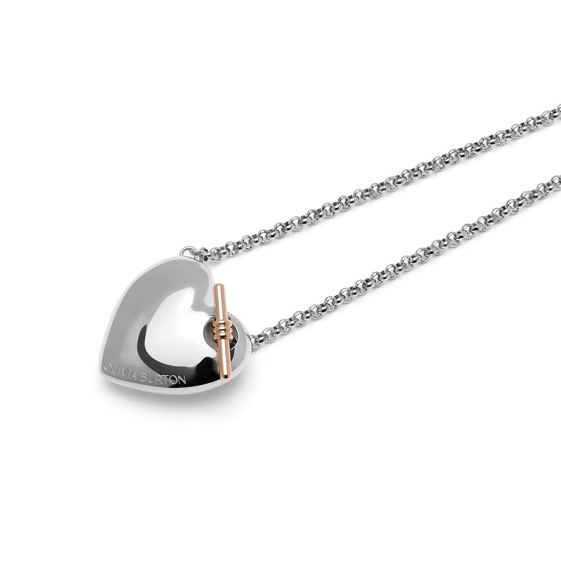 Olivia Burton Classic Knot Heart Necklace in Silver