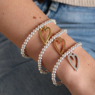 Open Heart Chunky Beads Bracelet – Orli Jewellery