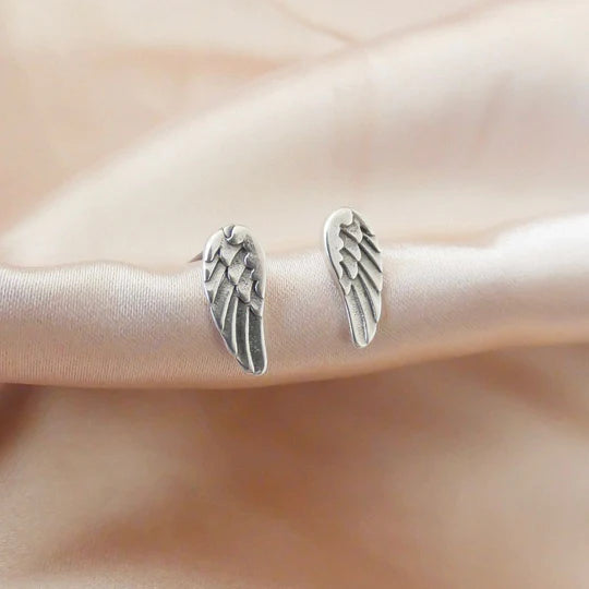 Orli Angel Wing Stud Earrings in Silver