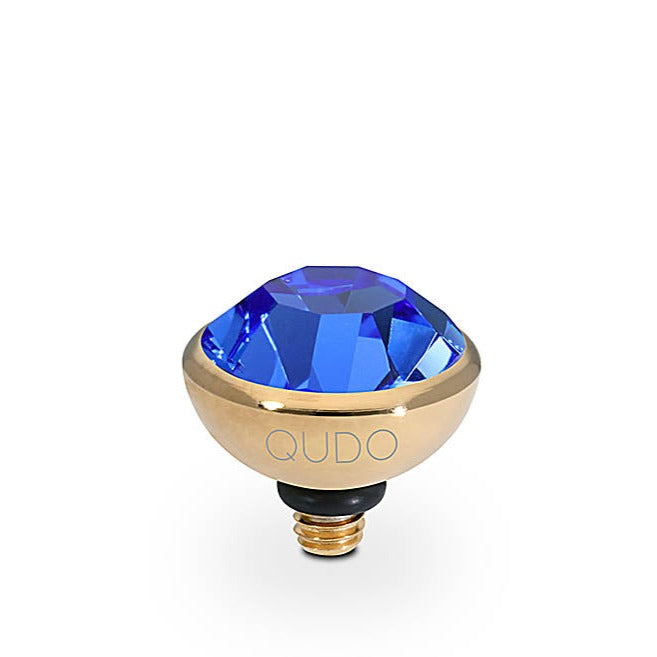 Qudo 10mm Sapphire Bottone in Yellow Gold