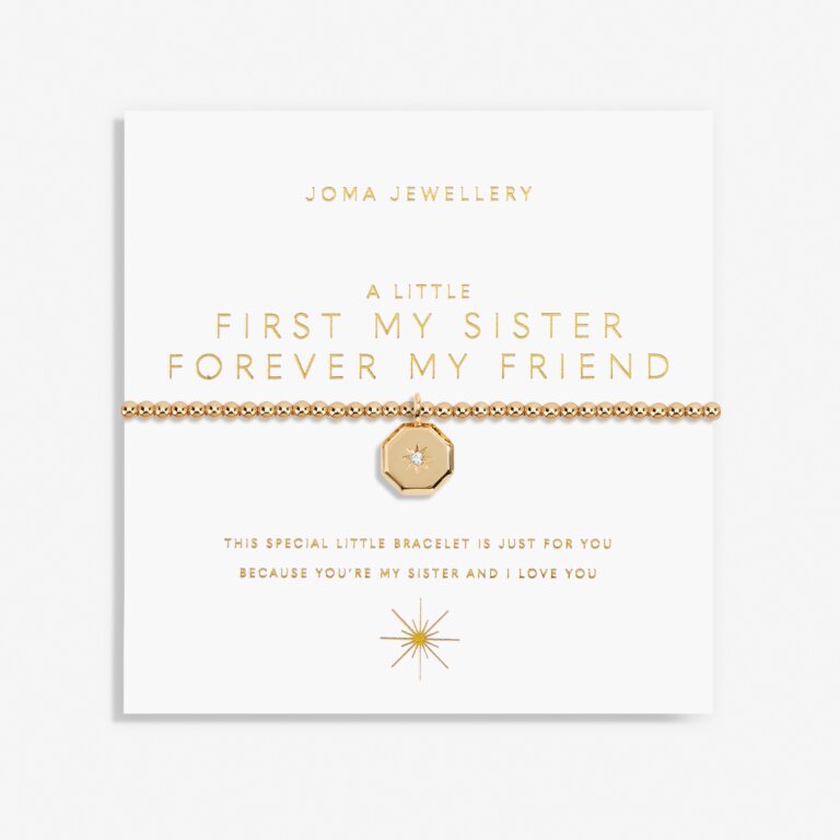 Joma "A Little First My Sister Forever My Friend" Bracelet in Gold