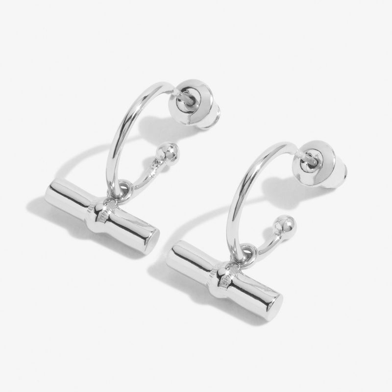 Joma Aura Bar Hoop Earrings in Silver