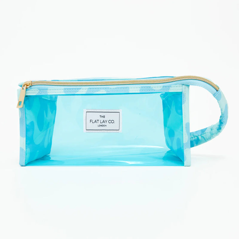 The Flat Lay Co. Jelly Blue Drips Perspex Flat Makeup Box Bag