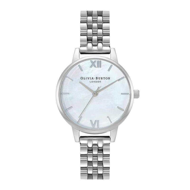 Olivia Burton 30mm White & Silver Bracelet Watch