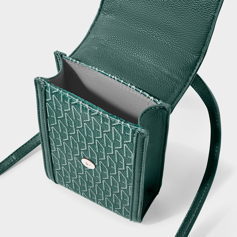 Katie Loxton Signature Cell Bag in Emerald Green