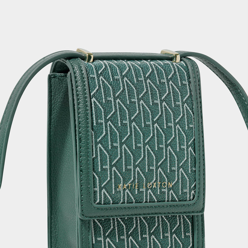 Katie Loxton Signature Cell Bag in Emerald Green