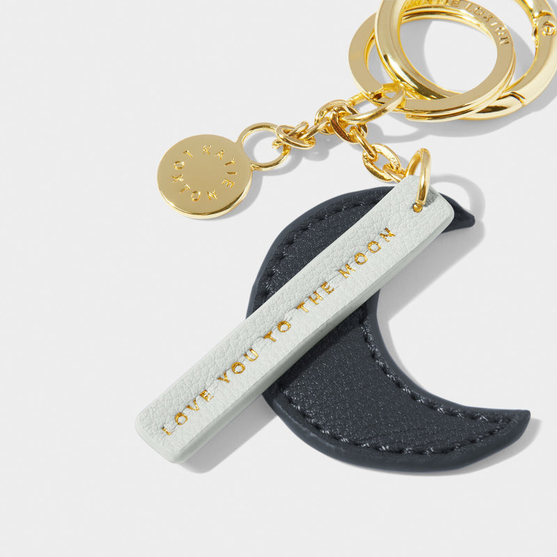 Katie Loxton Love You To The Moon Chain Keyring in Graphite