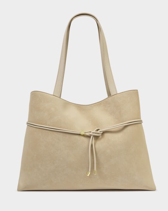 Katie Loxton Lori Tote Bag in Desert Sand Suedette – Cherry Soda