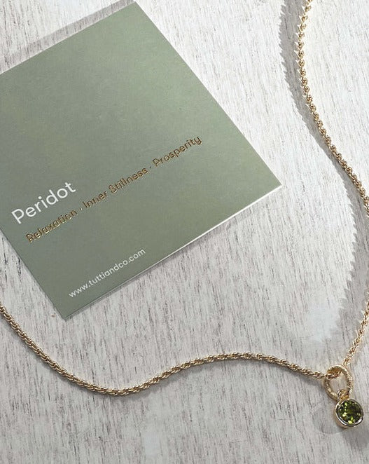 Tutti & Co. August Birthstone Necklace in Gold - Peridot