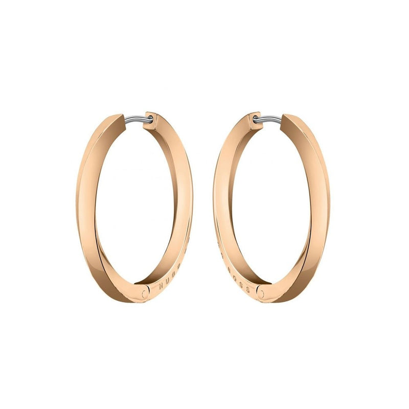 Hugo Boss Signature Hoop Earrings in Rose