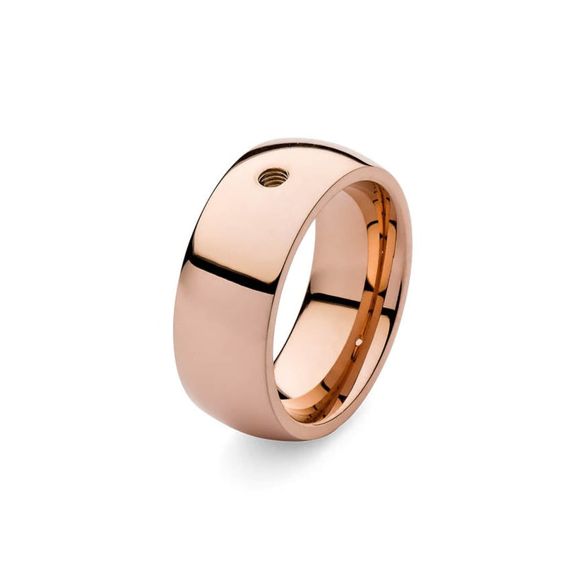 Qudo Wide Plain Interchangeable Band in Rose