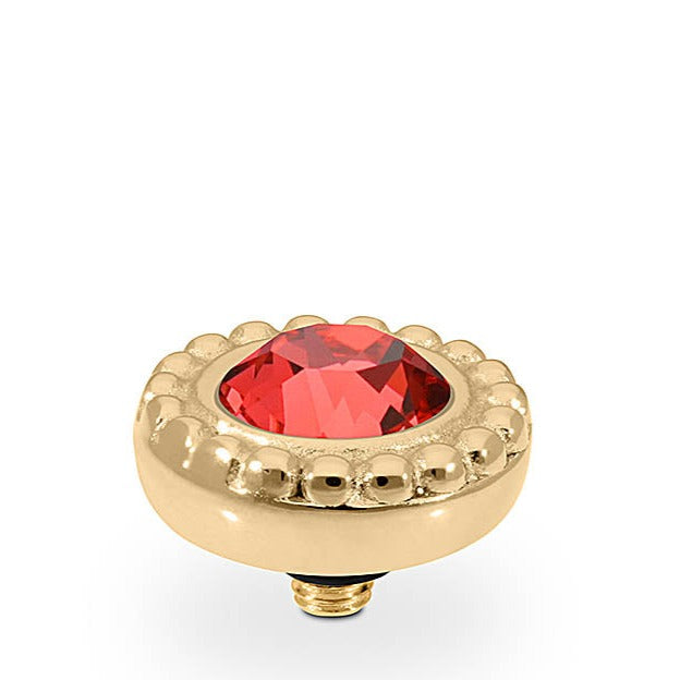 Qudo 11mm Padparadscha Ghiare in Yellow Gold