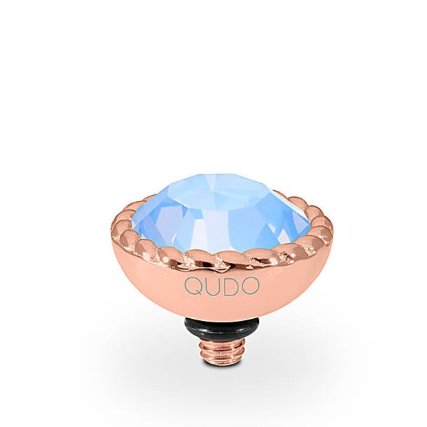Qudo 11mm Light Sapphire Opal Bocconi in Rose