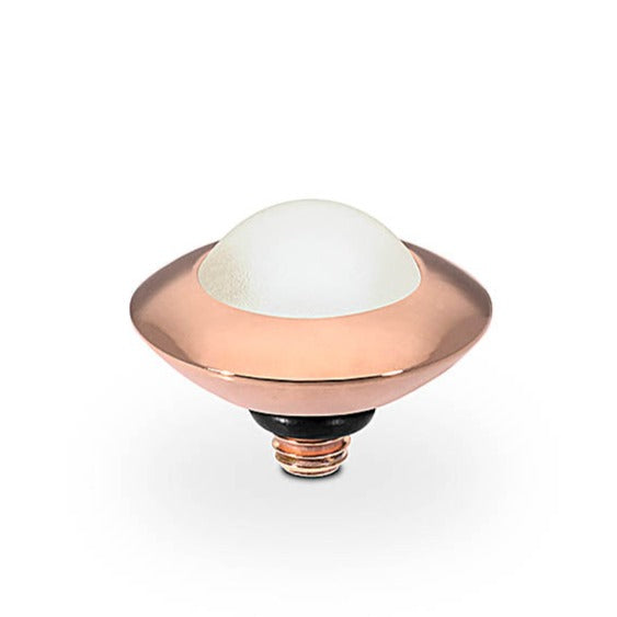 9mm White Pearl Tondo in Rose