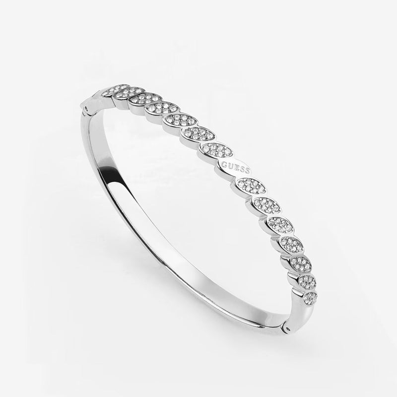 Guess Re-Leaf Crystal Bangle in Silver
