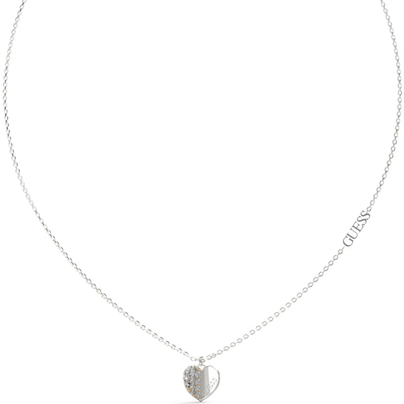Guess Lovely Heart Necklace in Silver